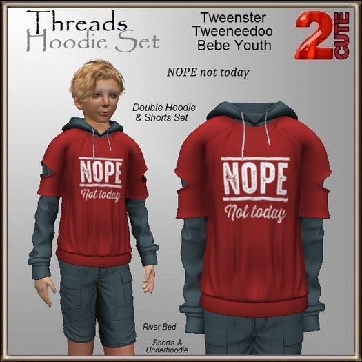 Second Life Marketplace - Threads Hoodie Set [2cute] NOPE Not Today
